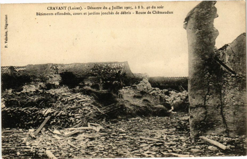 Carte postale ancienne Cravant - Désastre du 4 Julliet 1905 à Cravant