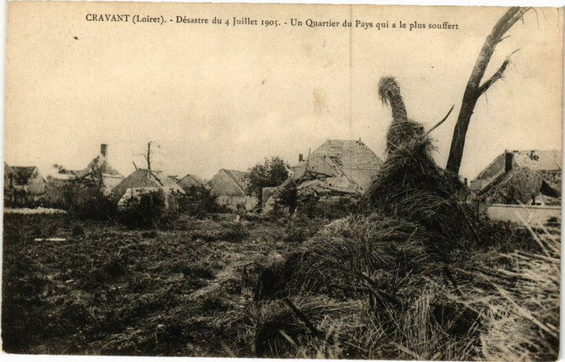 Carte postale ancienne Cravant - Désastre du 4 Julliet 1905 à Cravant