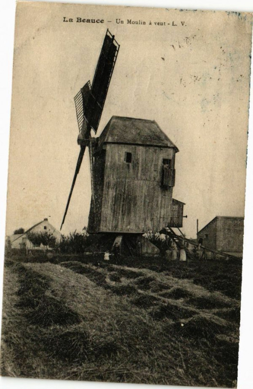 Carte postale ancienne La Beauce - Un MOULINs a veut