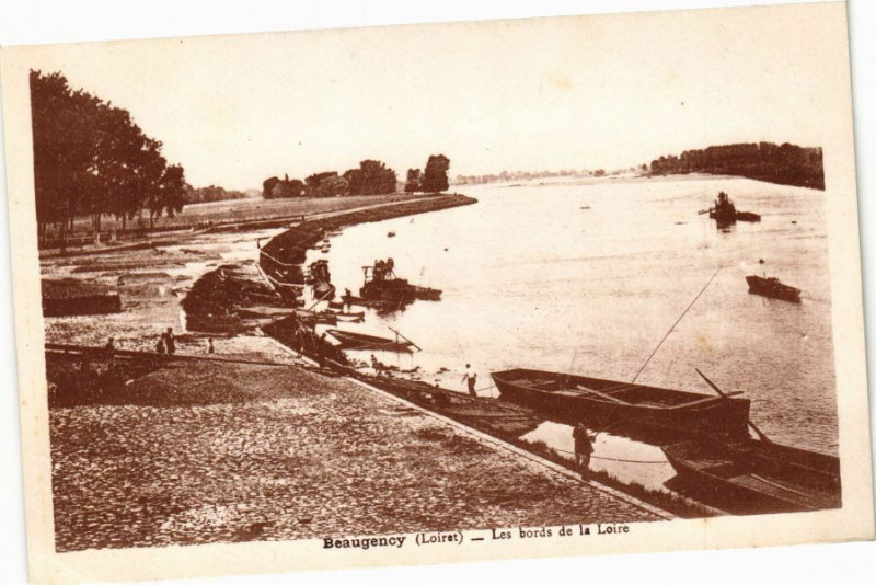Carte postale ancienne Beaugency-Les bords de la Loire à Beaugency