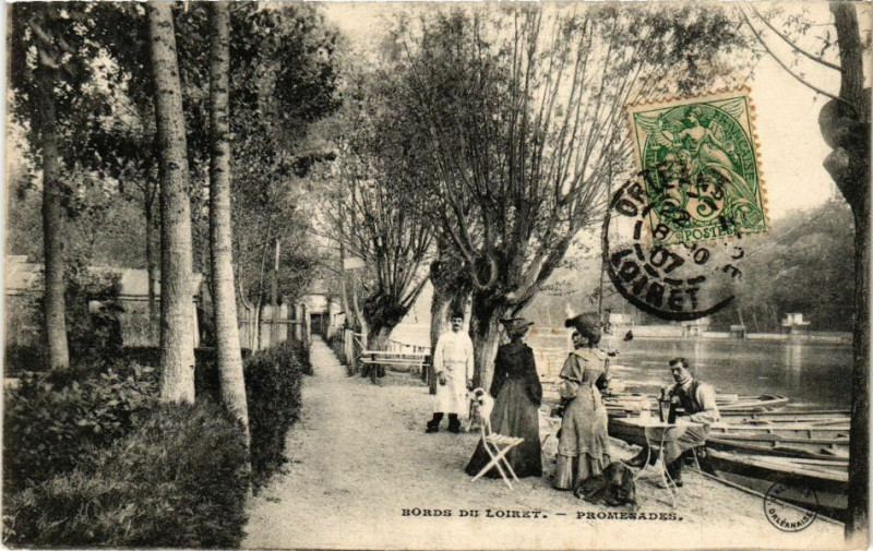 Carte postale ancienne Bords du Looiret - Promenades