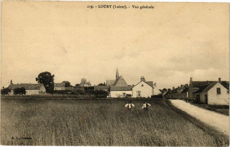 Carte postale ancienne Loury - Vue générale à Loury