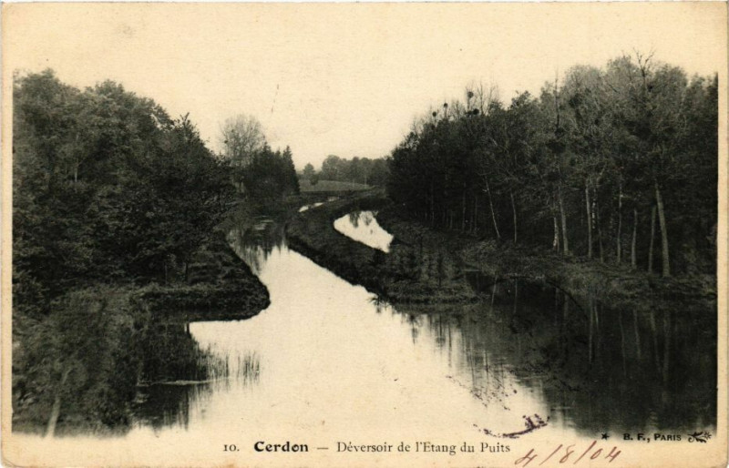 Carte postale ancienne Céerdon - Deversoir de l'Etang du Puits