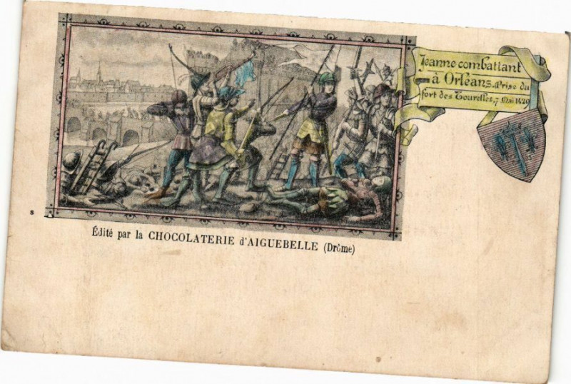 Carte postale ancienne Jeanne combattant a Orleans à Orléans