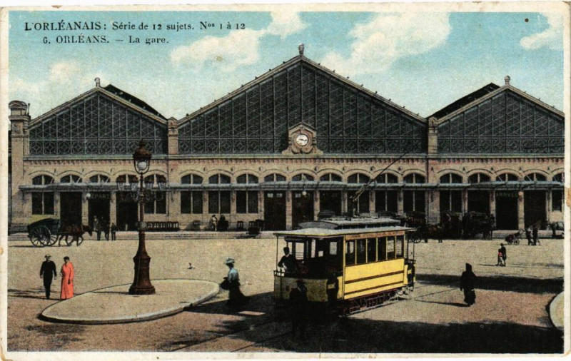 Carte postale ancienne Orleans - La gare à Orléans