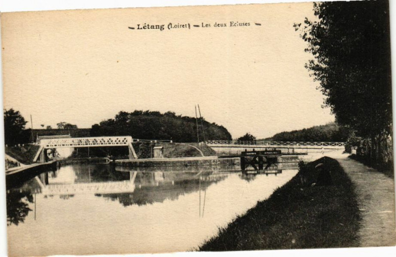 Carte postale ancienne Letang - Les deux Ecluses