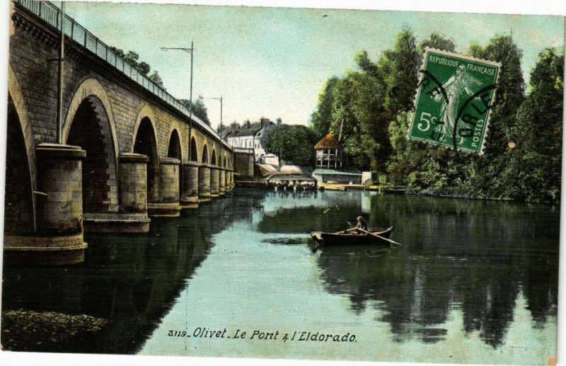 Carte postale ancienne Ed. Aqua 3119 Olivet Le Pont et L'Eldorado à Olivet