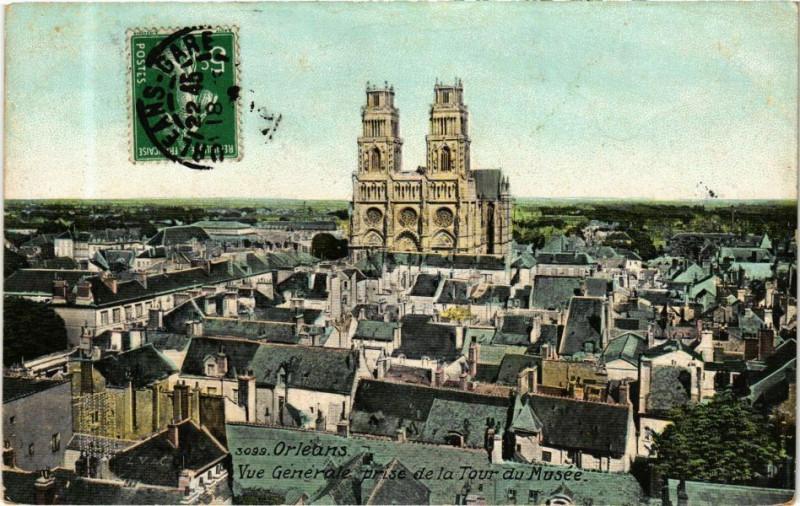 Carte postale ancienne Ed. Aqua 3099 Orleans Vue générale prise de la Tour du Musée à Orléans