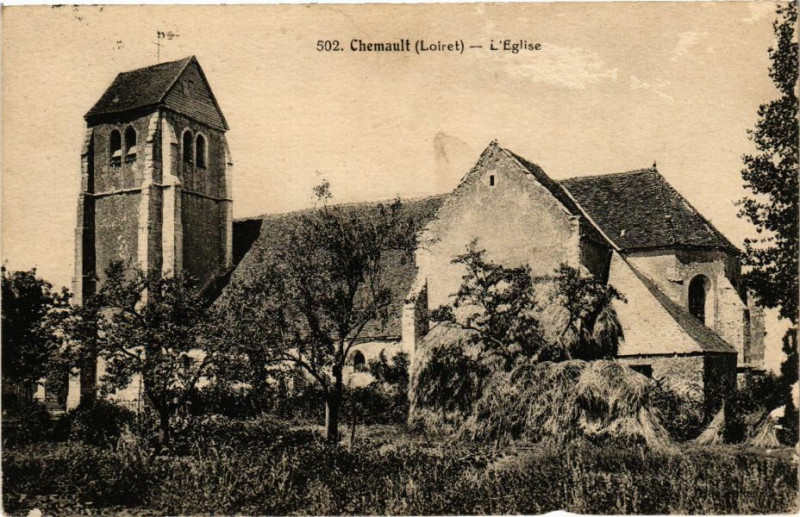 Carte postale ancienne Chemault - L'Eglise