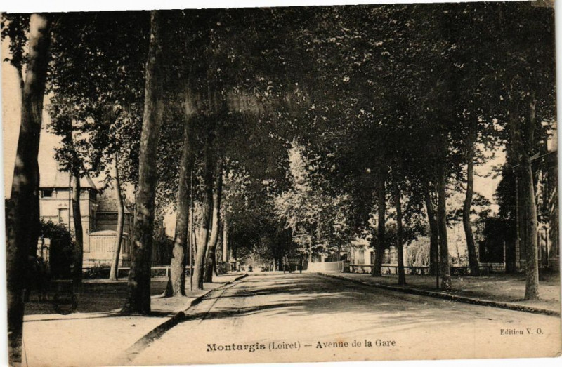 Carte postale ancienne Montargis - Avenue de la Gare à Montargis