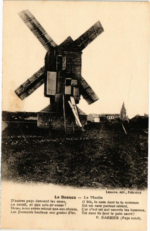 Carte postale ancienne La Beauce - Le Moulin