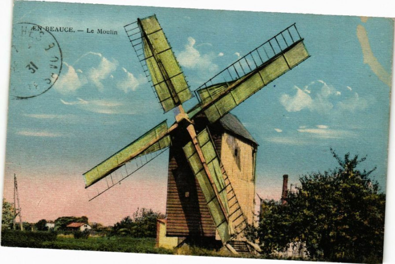 Carte postale ancienne En Beauce - Le Moulin