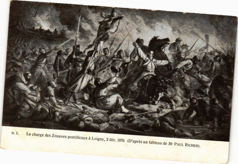 Carte postale ancienne La Charge de Zouaves