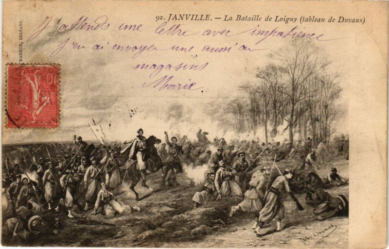 Carte postale ancienne Janville - La Bataille