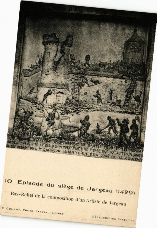 Carte postale ancienne Episode du siege de Jargeau à Jargeau