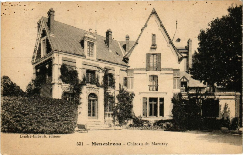 Carte postale ancienne Menestreau - Chateau du Mazuray