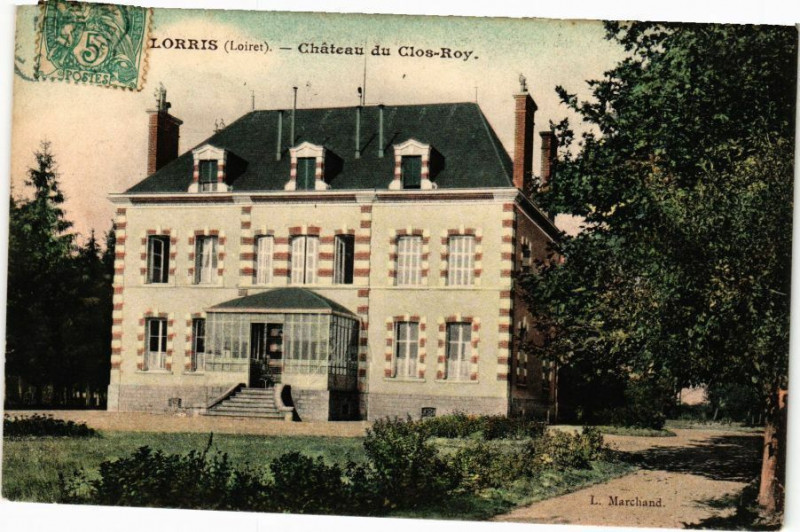 Carte postale ancienne Lorris - Chateau du Clos-Roy à Lorris