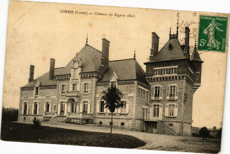 Carte postale ancienne Lorris - Chateau du Bignon à Lorris