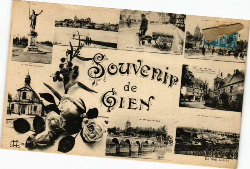Carte postale ancienne Souvenir de Gien à Gien
