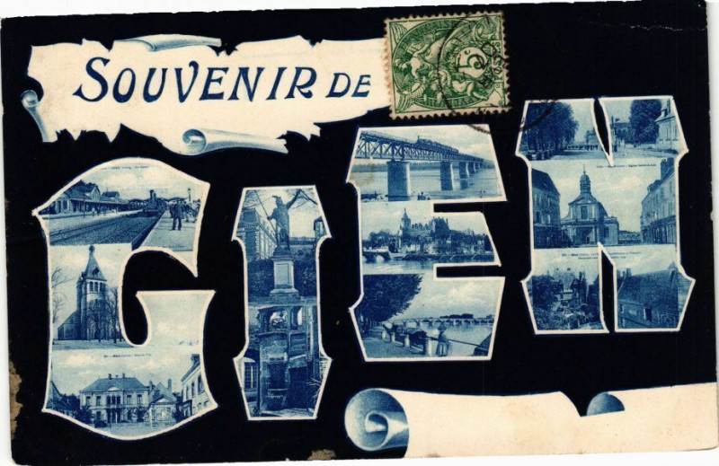 Carte postale ancienne Souvenir de Gien à Gien
