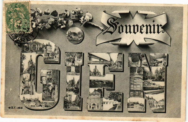 Carte postale ancienne Gien - Souvenir à Gien