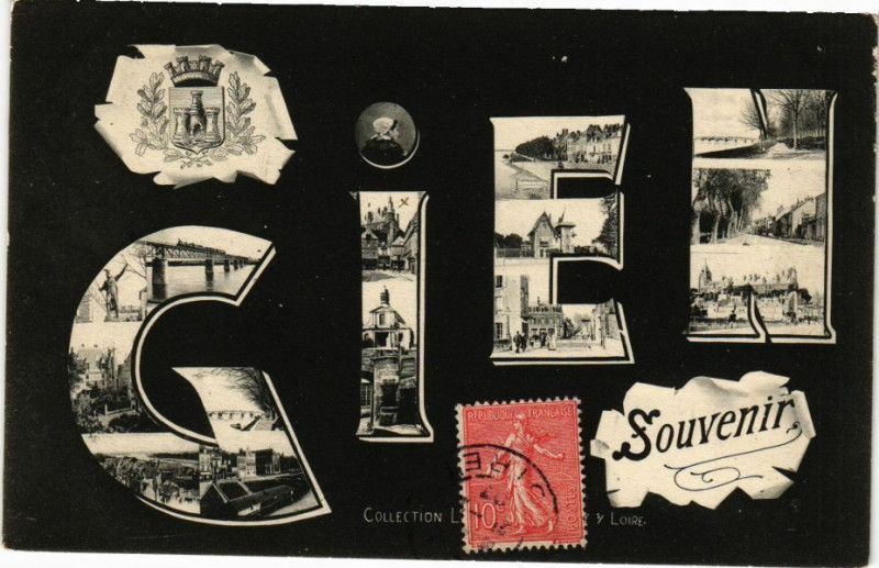 Carte postale ancienne Gien - Souvenir à Gien