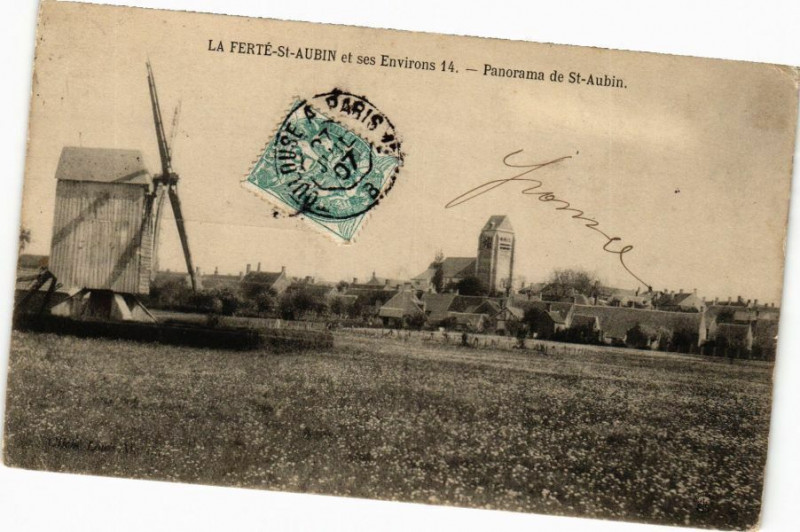 Carte postale ancienne La Ferte Saint-Aubin et ses Env. - Panorama de Saint-Aubin