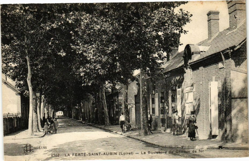 Carte postale ancienne La Ferte Saint-Aubin - Le Boulevard du Chemin à Bou