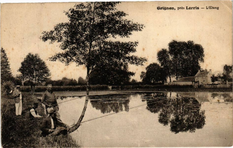 Carte postale ancienne Grignon Pres Lorris - L'Etang à Lorris