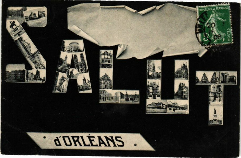 Carte postale ancienne Salut d'Orleans