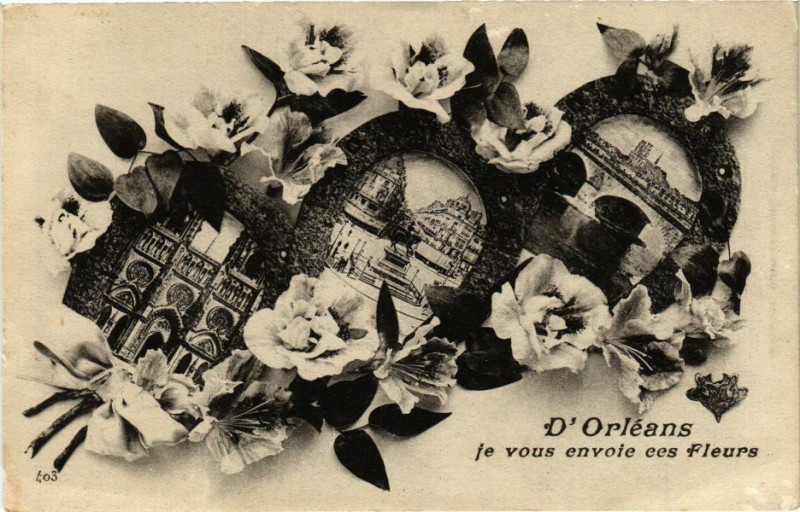 Carte postale ancienne D'Orleans je vous envoie ces Fleurs