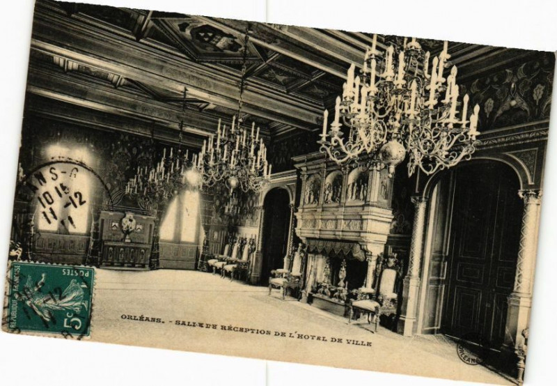 Carte postale ancienne Orleans - Salle de Reception à Orléans