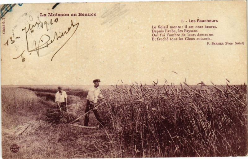 Carte postale ancienne La Moisson en Beauce