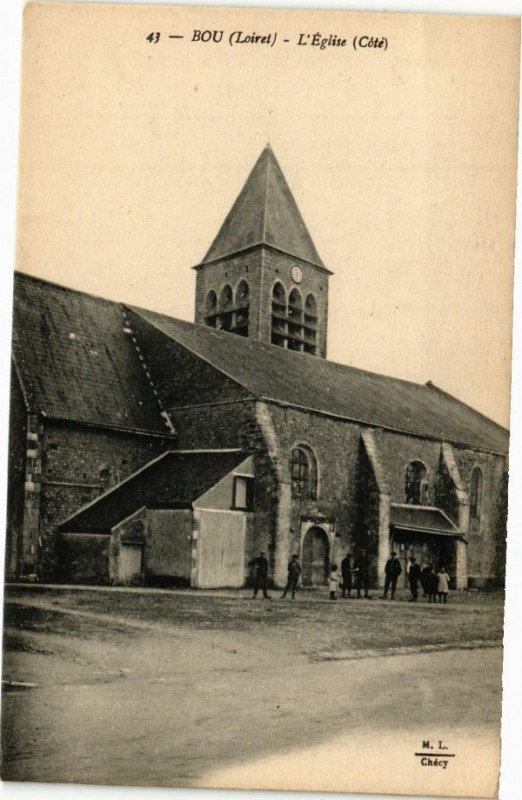 Carte postale ancienne Bou - L'Eglise à Bou