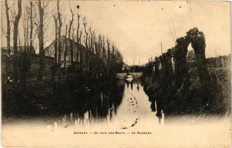 Carte postale ancienne Artenay - Un coin des Mails à Artenay