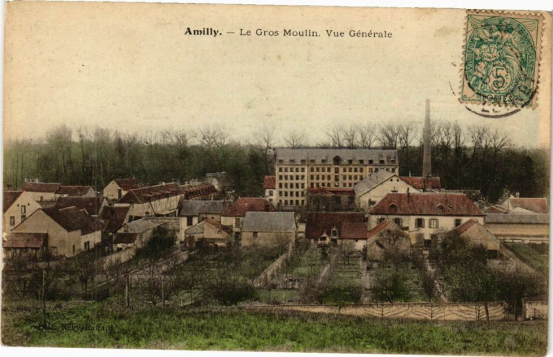 Carte postale ancienne Amilly - Le Gros Moulin - Vue générale à Amilly