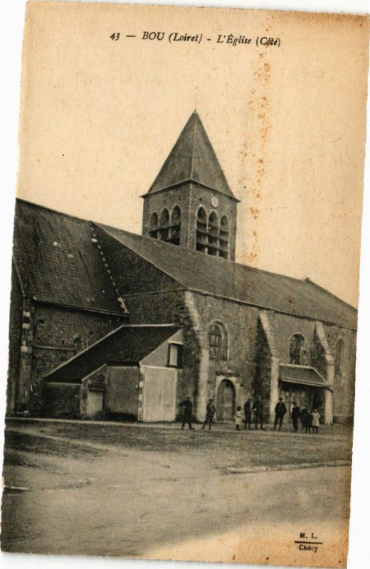 Carte postale ancienne Bou - L'Eglise à Bou