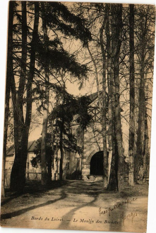 Carte postale ancienne Bords du Loiret - Moulin des Bechets