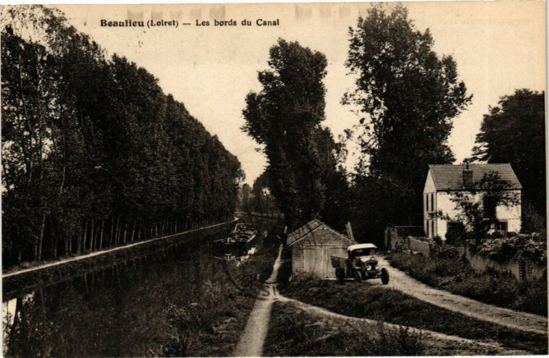 Carte postale ancienne Beaulieu - Les Bords du Canal