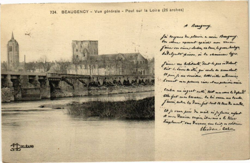 Carte postale ancienne Beaugency - Vue générale à Beaugency