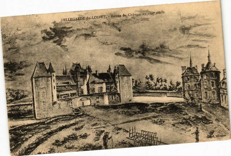 Carte postale ancienne Bellegarde du Loiret - Entrée du Chateau à Bellegarde