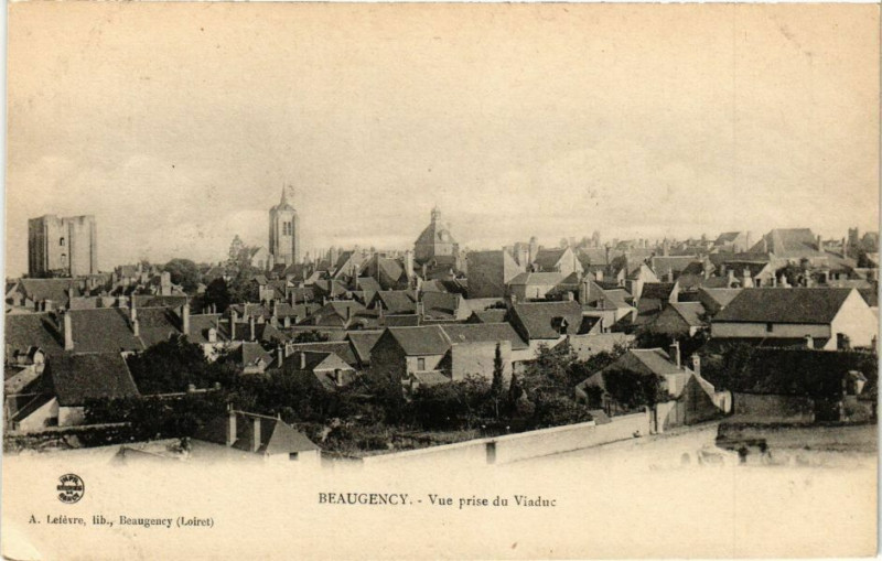Carte postale ancienne Beaugency - Vue prise du Viaduc à Beaugency