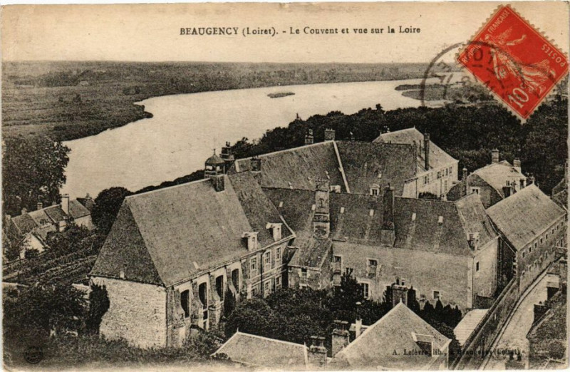 Carte postale ancienne Beaugency - Le Couvent et vue sur la Loire à Beaugency