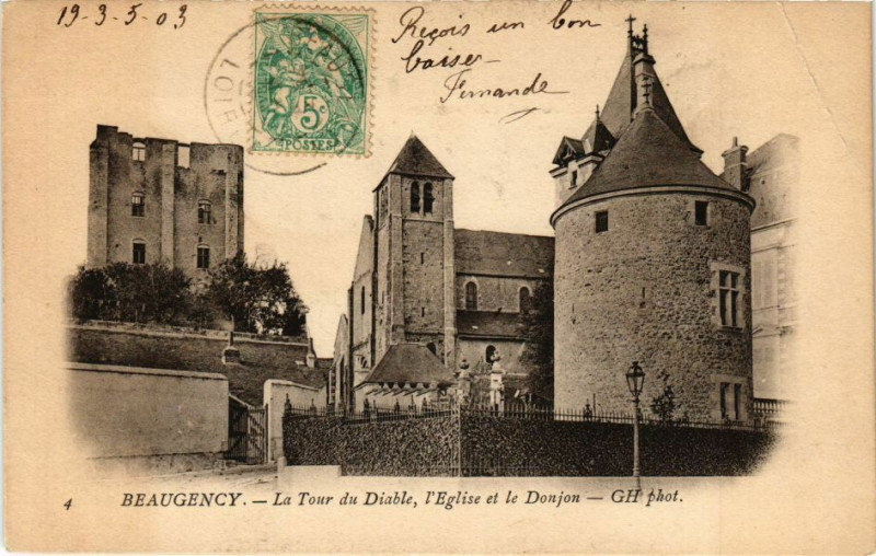 Carte postale ancienne Beaugency - La Tour du Biable à Beaugency