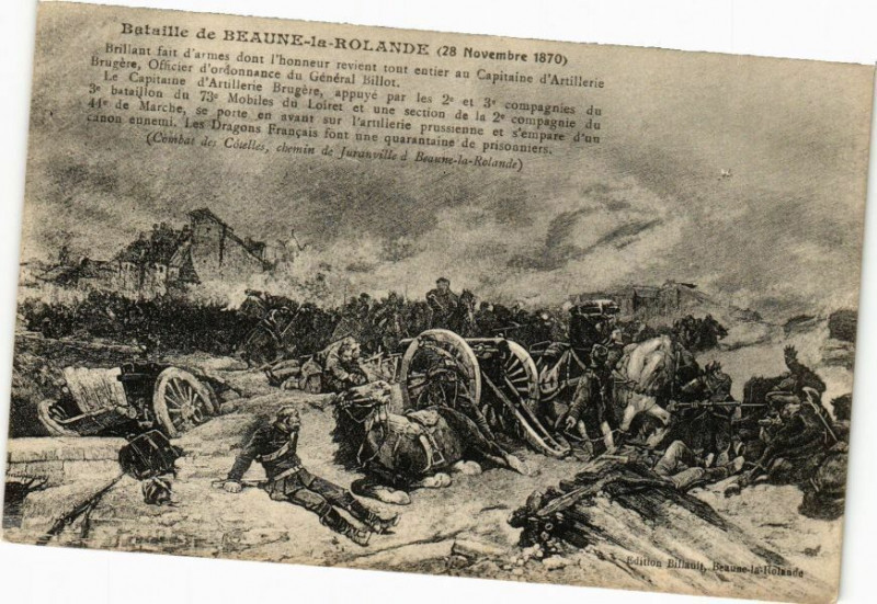Carte postale ancienne Bataille de Beaune-la-Rolande à Beaune-la-Rolande