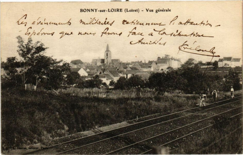 Carte postale ancienne Bonny-sur-Loire - Vue générale à Bonny-sur-Loire
