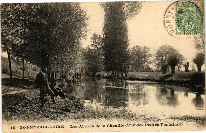 Carte postale ancienne Bonny-sur-Loire - Les abords de la Cheuille à Bonny-sur-Loire
