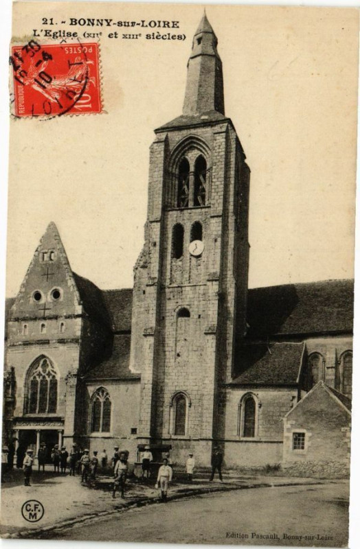 Carte postale ancienne Bonny-sur-Loire - L'Eglise à Bonny-sur-Loire