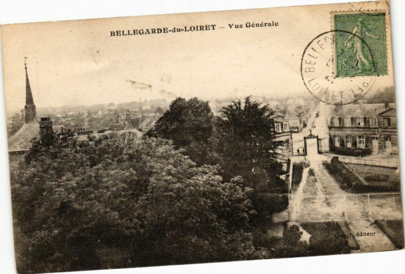 Carte postale ancienne Bellegarde-du-Loiret - Vue générale à Bellegarde