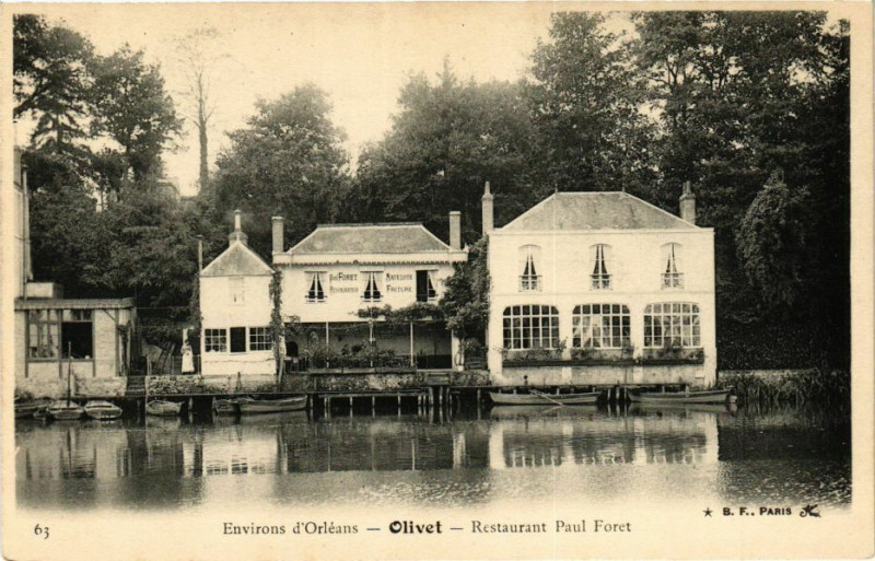 Carte postale ancienne Olivet - Restaurant Paul Foret à Olivet